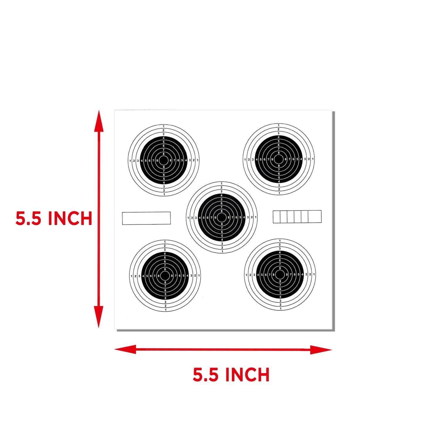 Atflbox 5.5 Inch BB Gun Target Papers for Pellet Trap Shooting Target Holder, Pack of 100(FIVE CIRCLES)