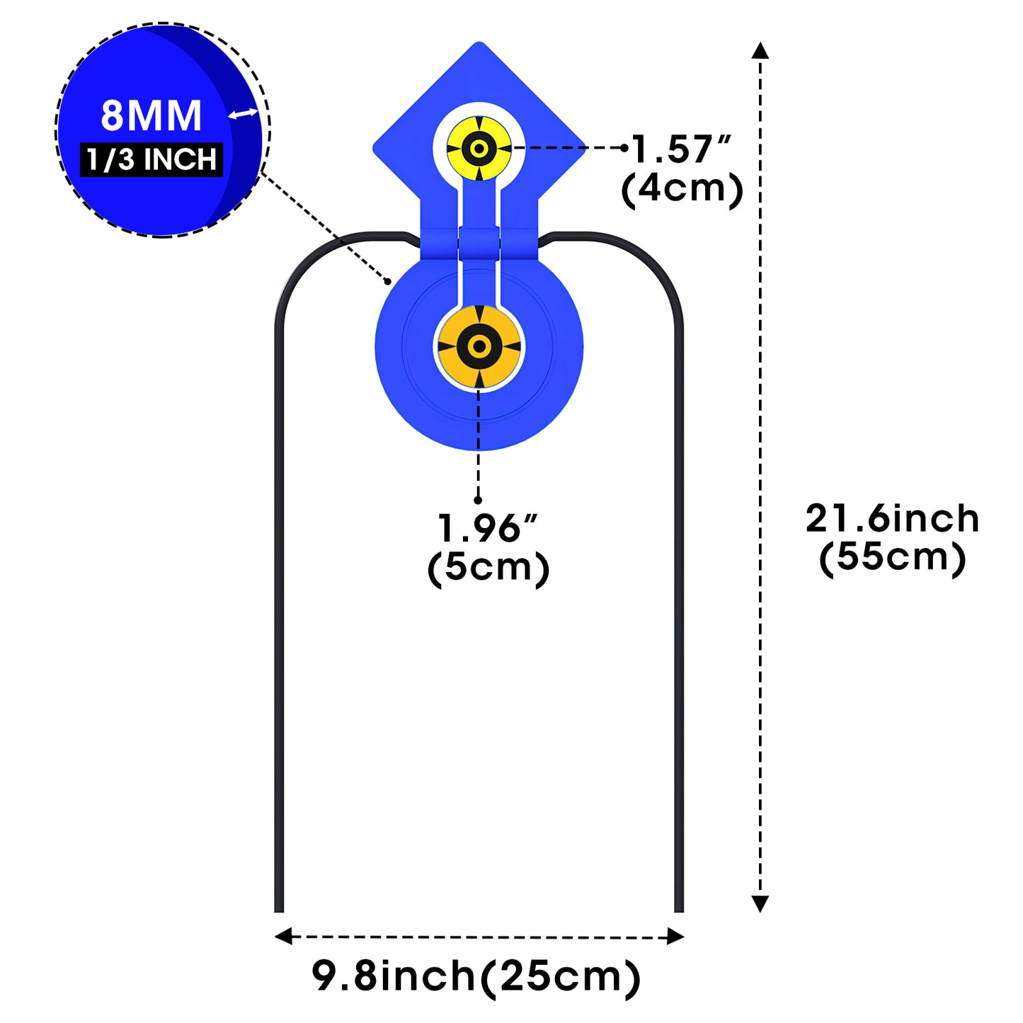 ATFLBOX Double Reaction Self-Healing Resetting Target, Diamond and Circular Shapes High Caliber Spinner Target, Shooting Targets for Rifle, Pistol, Airgun, Handgun