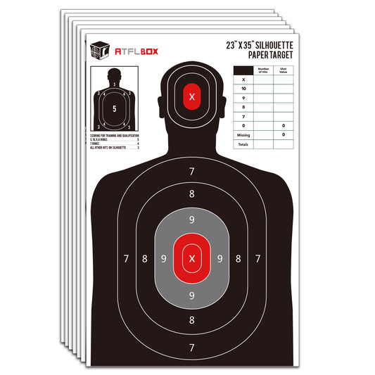 ATFLBOX Silhouette Paper Target For The Range, 23X35 inch Target Paper For  Indoor and Outdoor Use, Suitable for Handguns,  Pistols, Rifles, Airguns, Pellet Gun, BB Guns