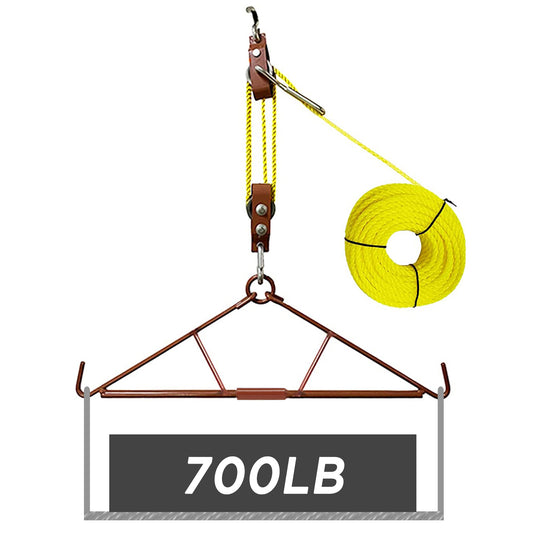 Atflbox Gambrel Game Hoist with 700lb  Elk Dual Pulley Hoist Lift System and Capacity Deer Hanger, 1 Pack