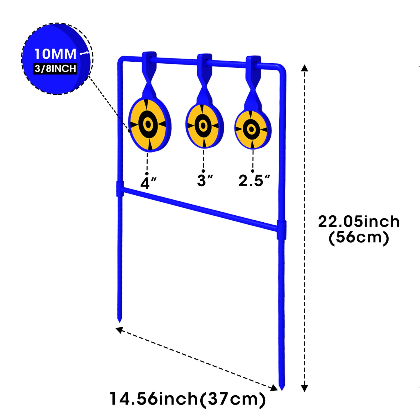 ATFLBOX 3/8'' thick Heavy Metal Spinner Target, High Caliber Spinner Auto Reset Steel Target for Centerfire Handguns Up to .44 Magnum Outdoor Target Shooting