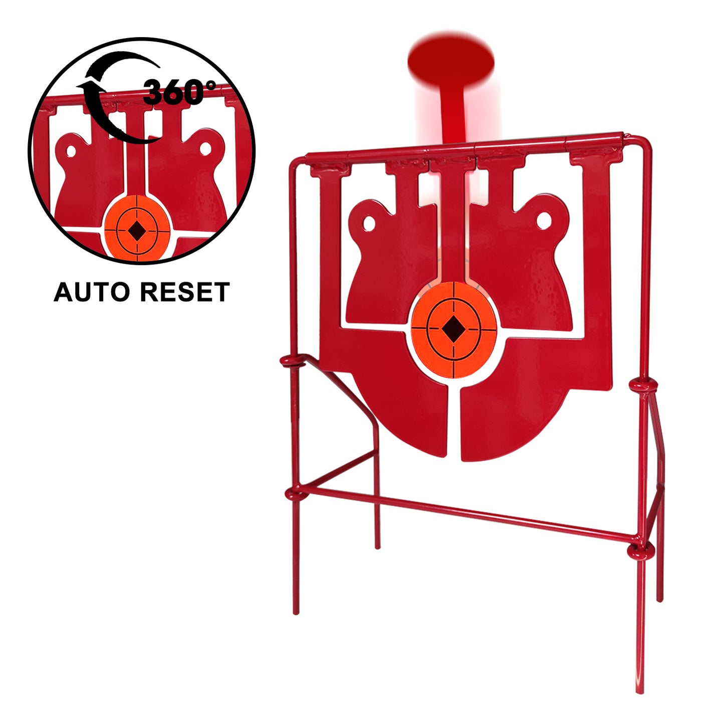 Atflbox 5 in 1 Pellet Gun Resetting Target, Heavy Metal Spinning Airgun Rifles and BB Gun Shooting Target for Outdoor and Backyard, Rated for .177 .20 Caliber