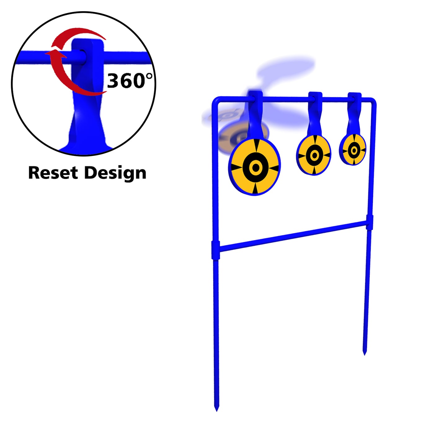 ATFLBOX 3/8'' thick Heavy Metal Spinner Target, High Caliber Spinner Auto Reset Steel Target for Centerfire Handguns Up to .44 Magnum Outdoor Target Shooting