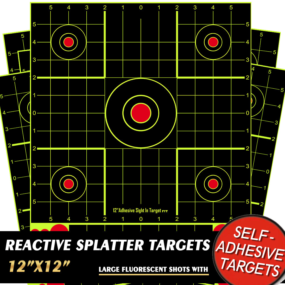 ATFLBOX 50pcs 12 x12 inch Splatter Paper Shooting Target, Shoot and see target, Rective Shooting Targets