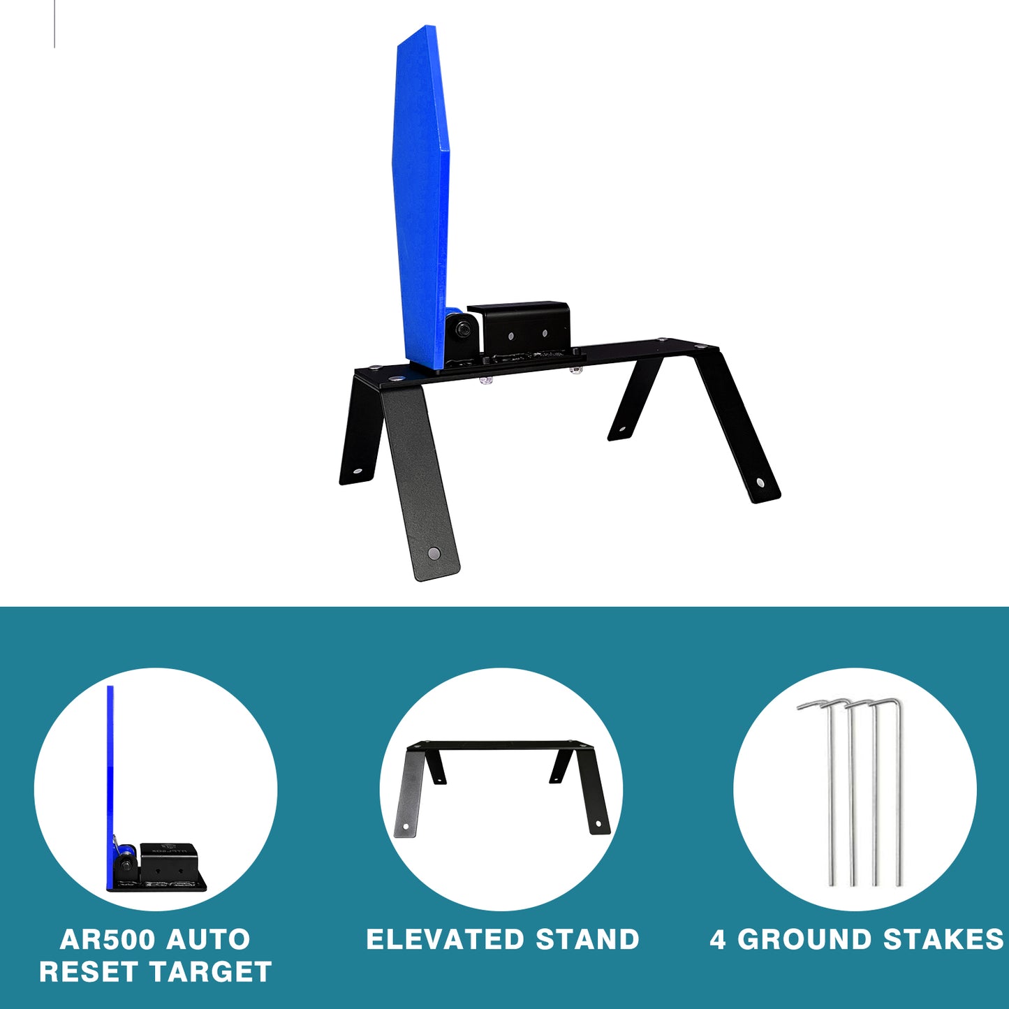 ATFLBOX 3/8" AR500 Auto Reset Target, 13x6 inch Classic Popper Steel Shooting Target for Shooting Range, Suitable for Pistol, Rifle, Handgun, Shotgun, Rimfire