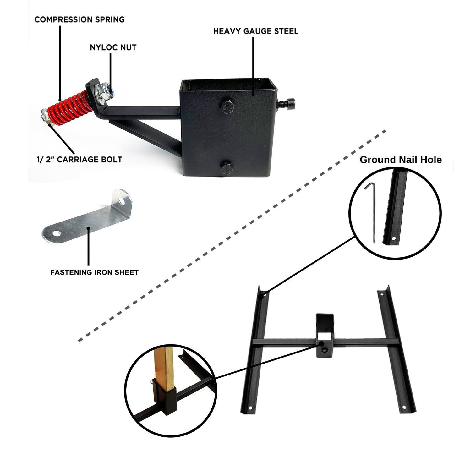 ATFLBOX AR500 3/8 inch Thick Steel Target Stand System, 12'' x 20" Hostage Reactive Shooting Target with 2x4 Target Stand Kit (Blue)