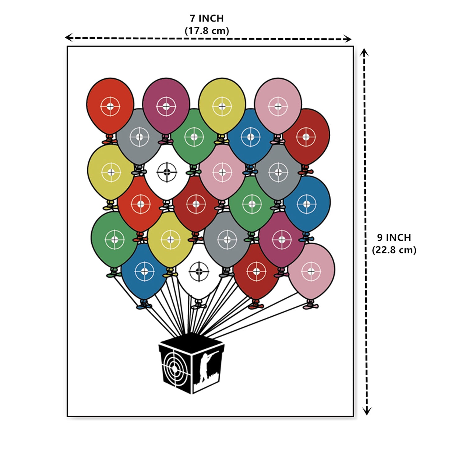 ATFLBOX 100pcs 7 x 9 Inch BB Gun Target Papers for Pellet Trap Shooting Target Holder, Suitable for Airguns, Rifle, Pistol Indoor and Outdoor Shooting (Balloons)
