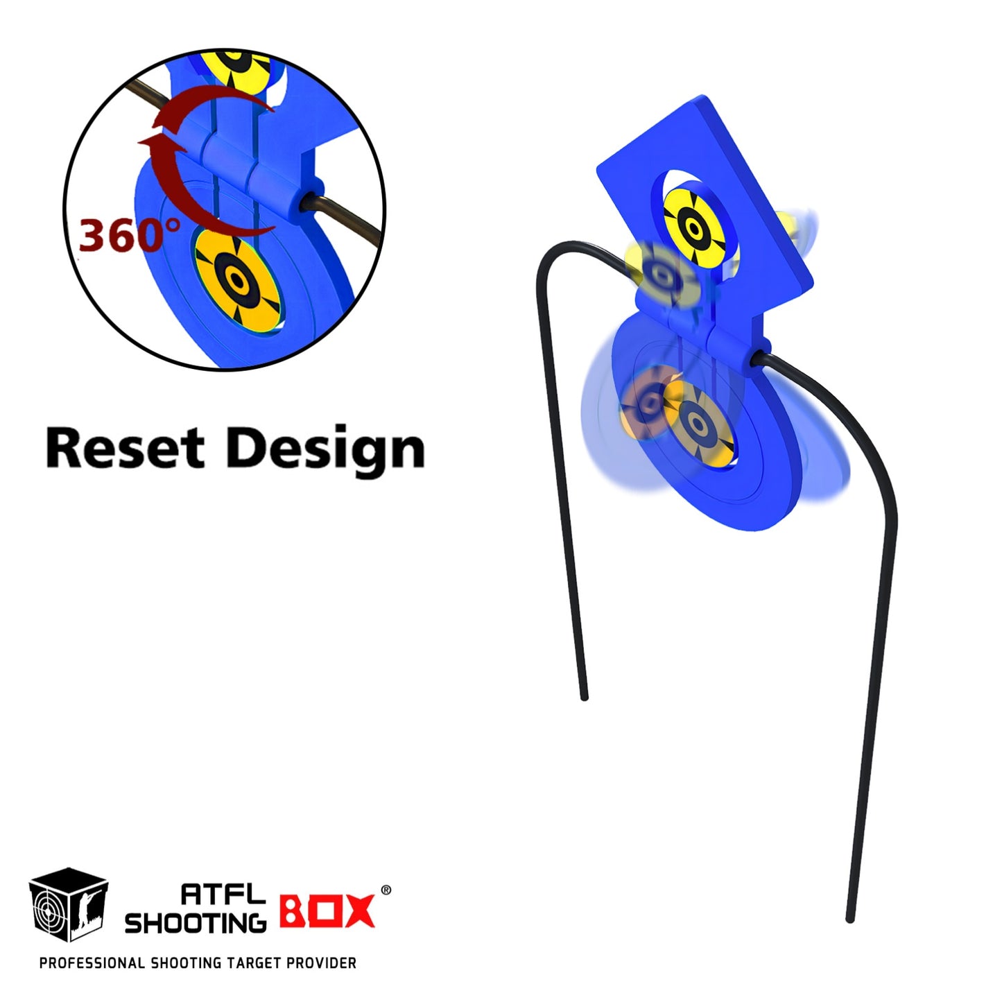 ATFLBOX Double Reaction Self-Healing Resetting Target, Diamond and Circular Shapes High Caliber Spinner Target, Shooting Targets for Rifle, Pistol, Airgun, Handgun