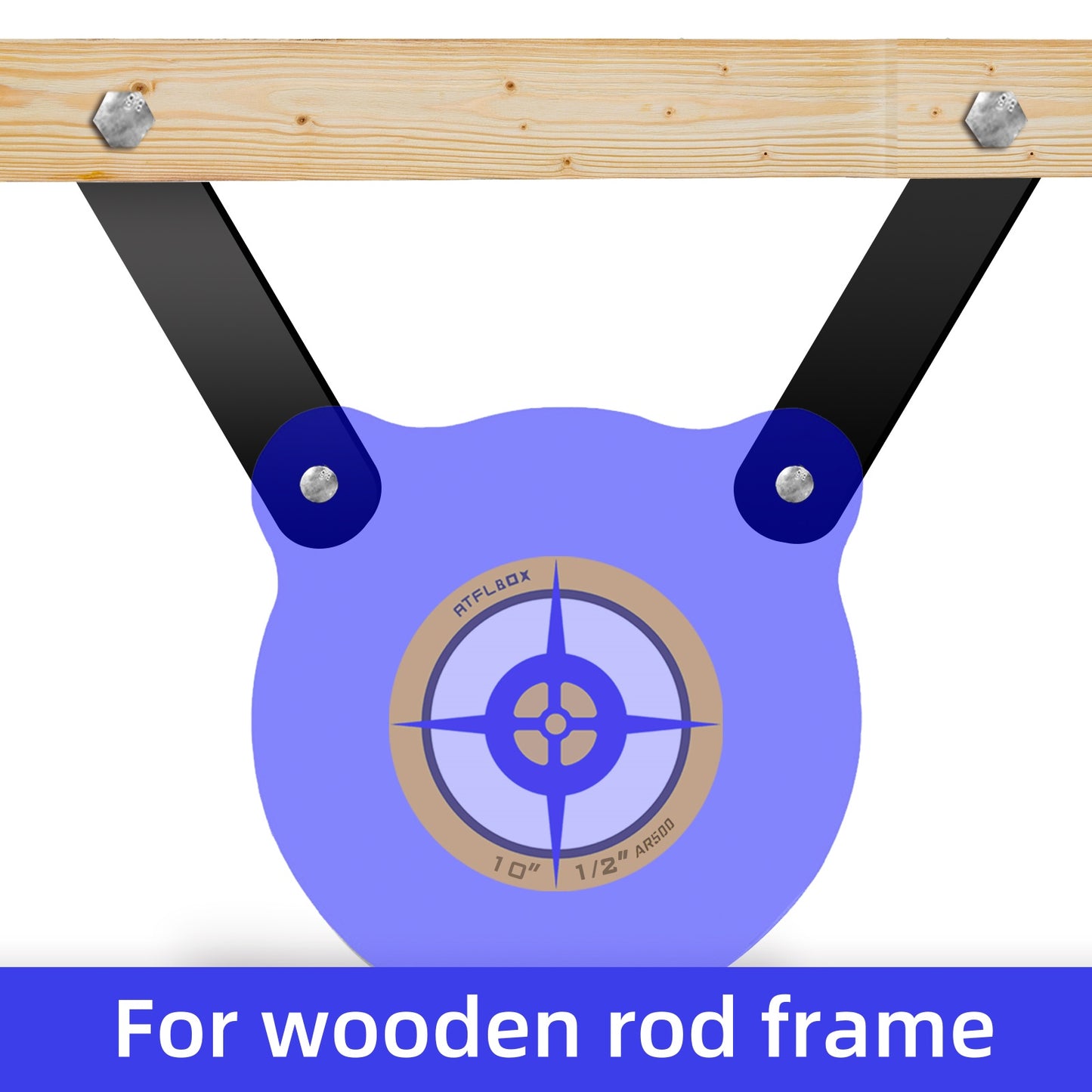 ATFLBOX Steel Target Hangers for Gongs, Hanging AR500 Target Rubber Strap Mounting Kit, Hardware for Hanging Targets