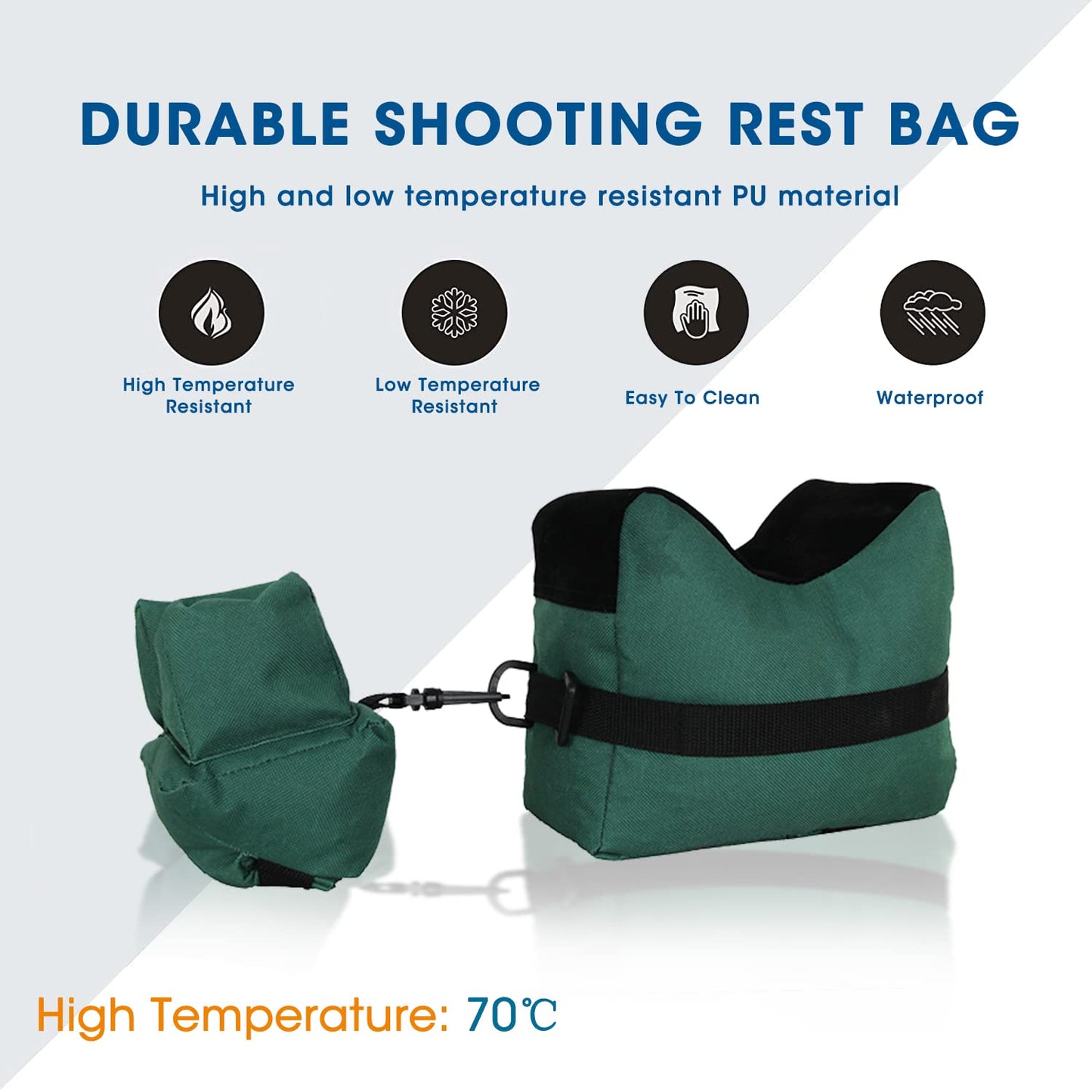 Unfilled Shooting Rest Bag, Front & Rear Bag, Sandbag For Outdoor