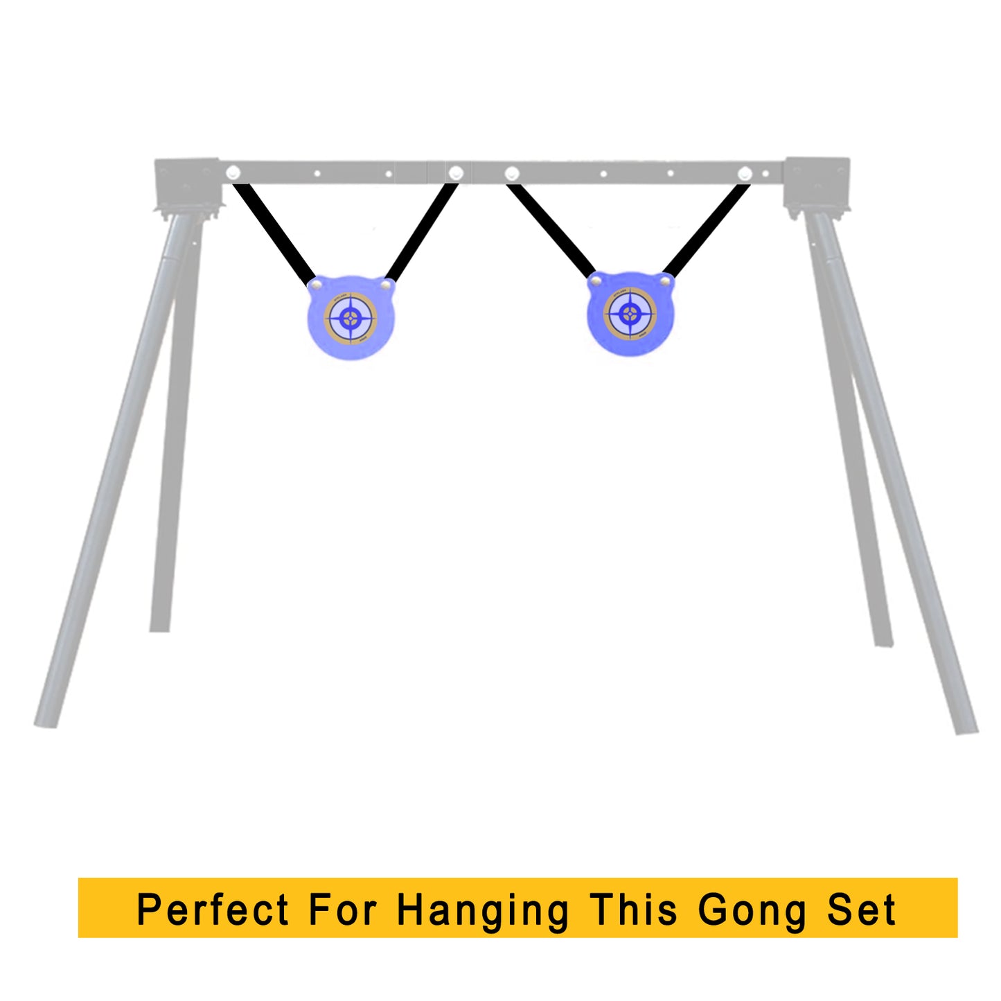 ATFLBOX Steel Target Hangers for Gongs, Hanging AR500 Target Rubber Strap Mounting Kit, Hardware for Hanging Targets