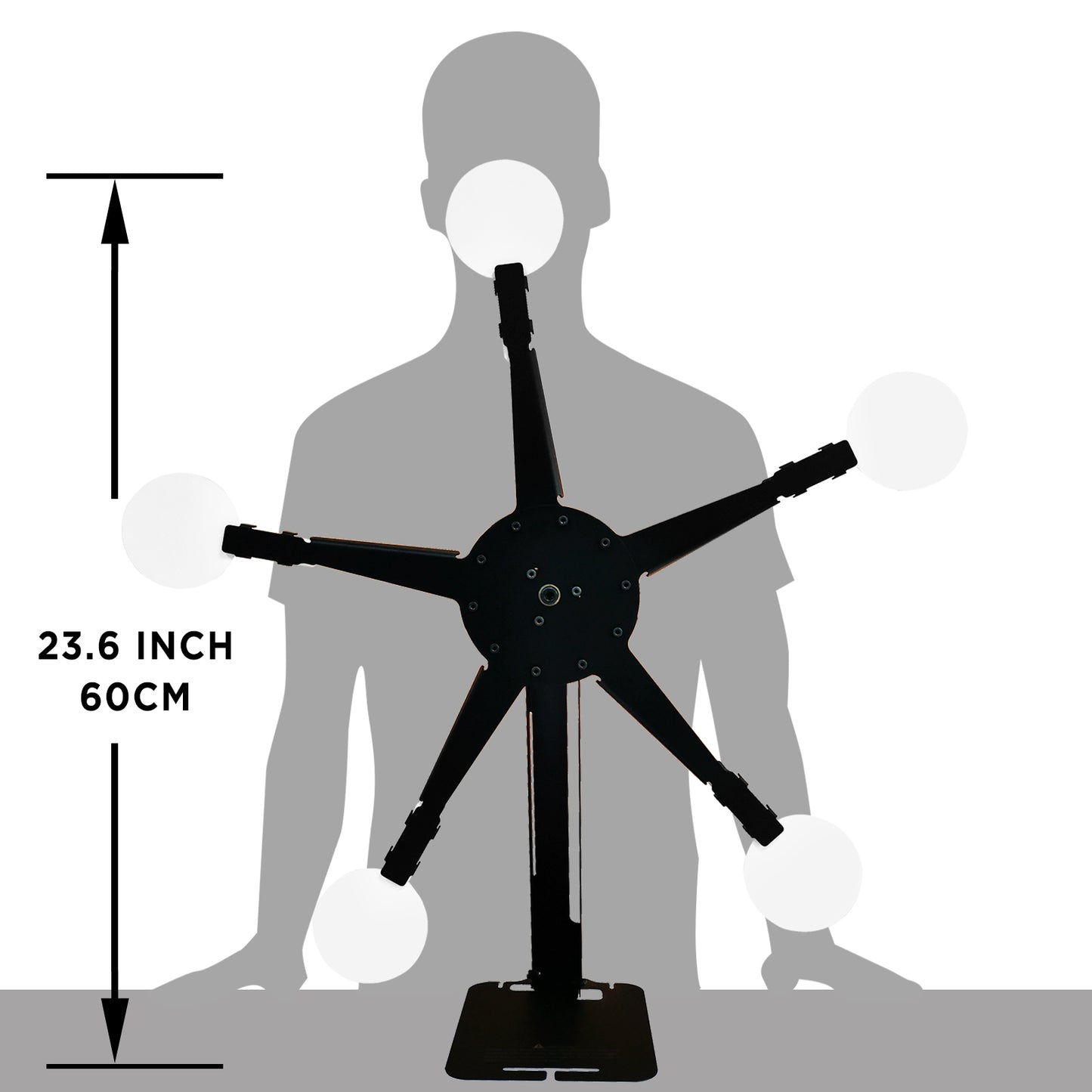 Atflbox Resetting and Rotate The Metal Shooting Target Stand with 5 Steel Plates for Pistol Airsoft BB Guns (Star Plus)