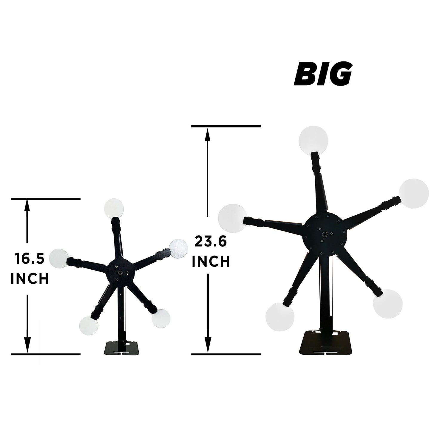 Atflbox Resetting and Rotate The Metal Shooting Target Stand with 5 Steel Plates for Pistol Airsoft BB Guns (Star Plus)