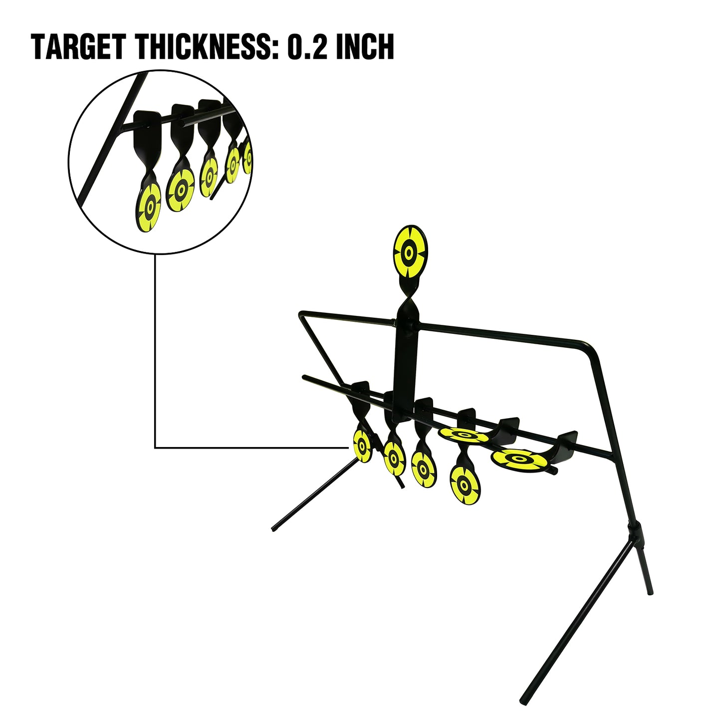 Atflbox Resetting Targets for Airgun Pellet BB Guns,6 Steel Targets for Shooting , Rated for .177 Caliber