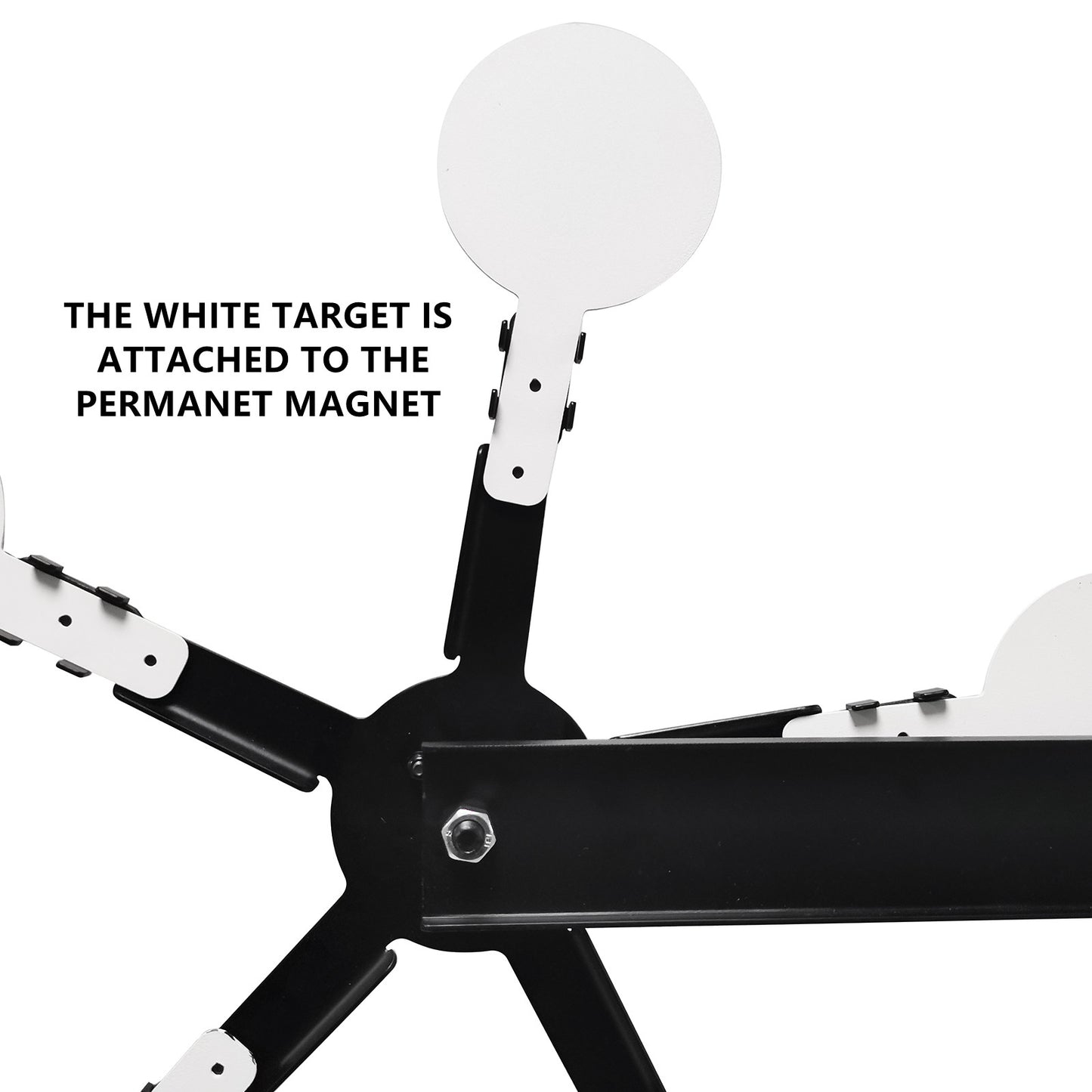 ATFLBOX Resetting and Rotate The Metal Shooting Target Stand with 10 Steel Plates for Pistol Airsoft BB Guns (Double Star Plus)