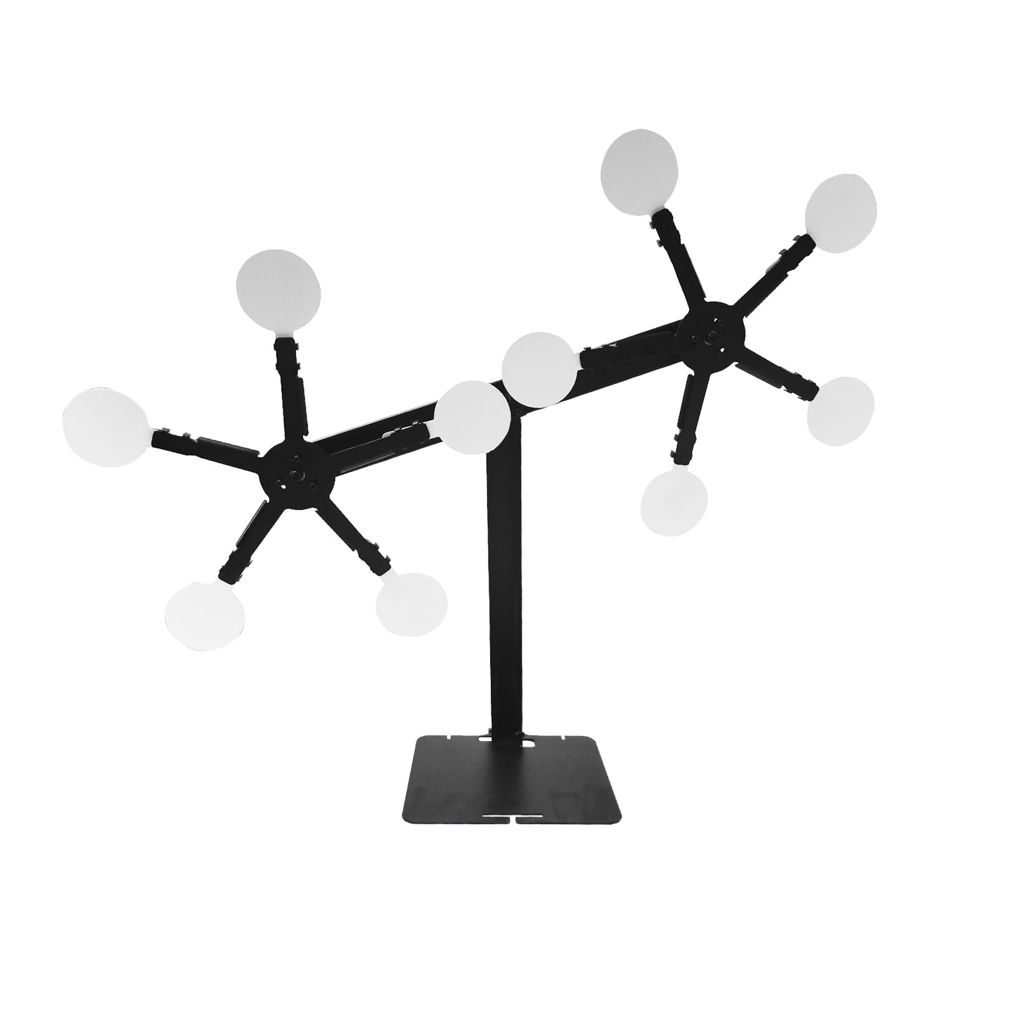 ATFLBOX Resetting and Rotate The Metal Shooting Target Stand with 10 Steel Plates for Pistol Airsoft BB Guns (Double Star Plus)