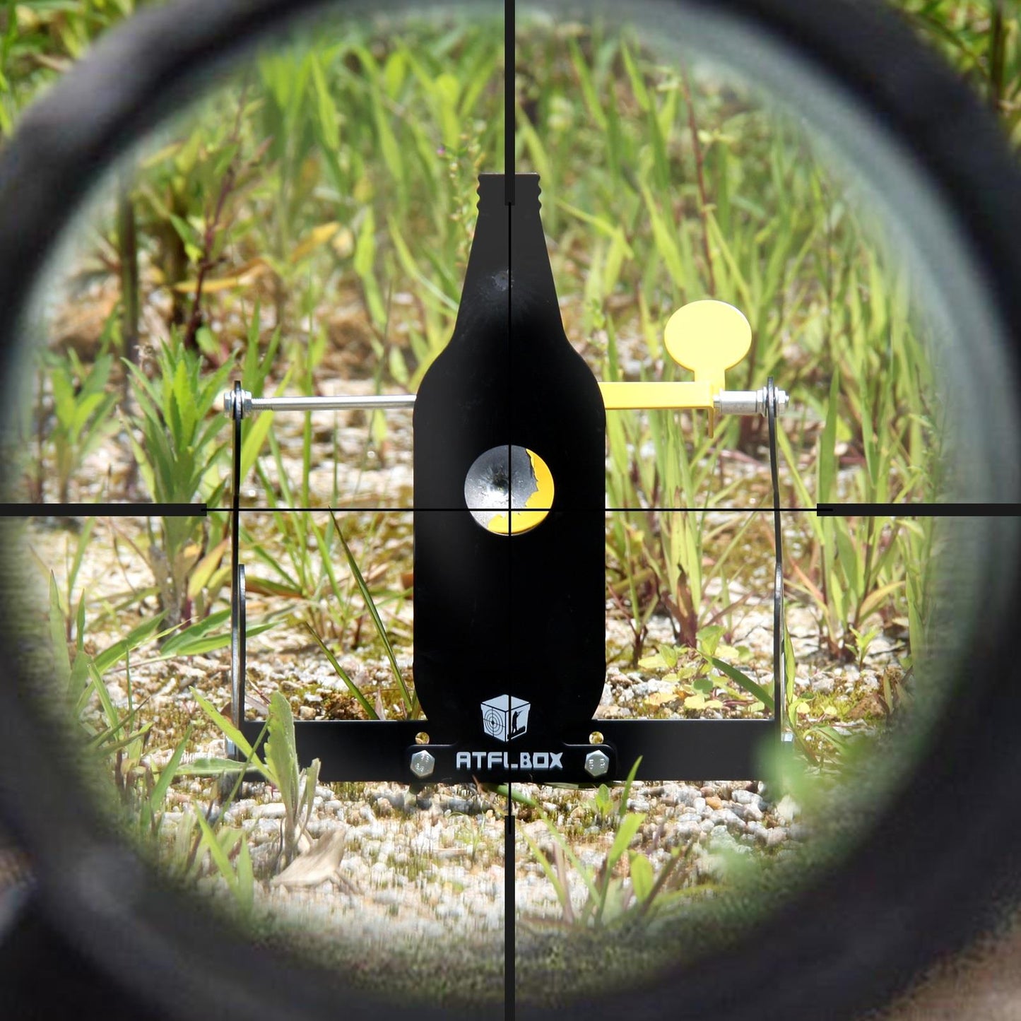 Atflbox Beer Bottles Silhouette Spinner Target Auto Resetting Shooting Target for .177 Airgun Rifle